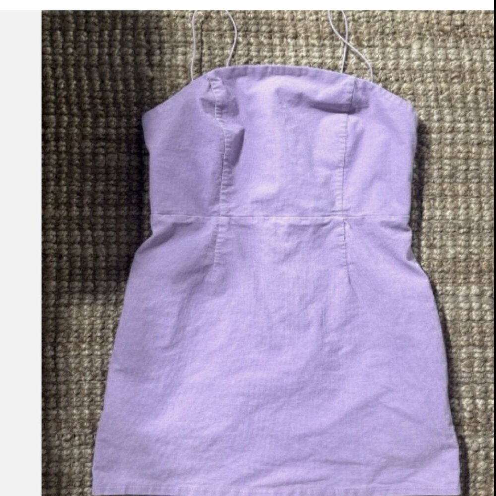 Urban Outfitters Lavender Corduroy Mini Dress - Strappy Zip - US 8